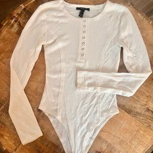 NEW Ivory Long Sleeve Waffle Knit Bodysuit